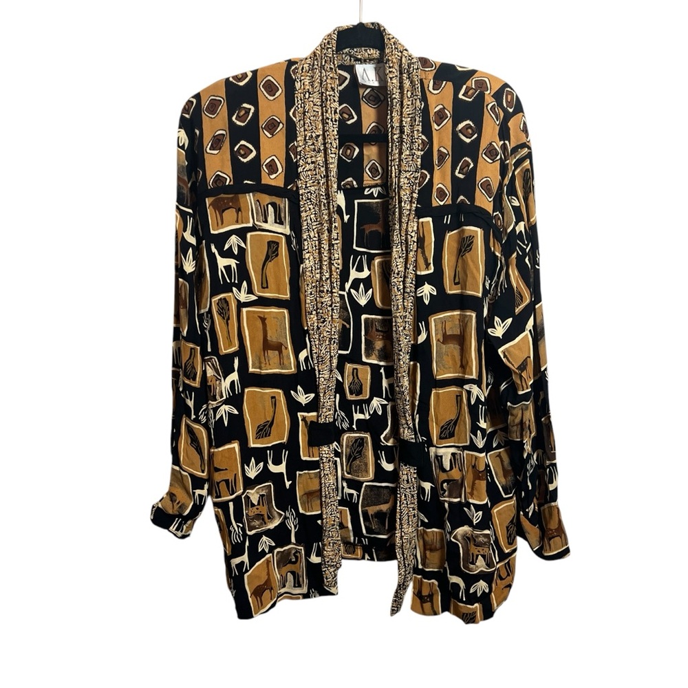 A.K.F. New York Large Prairie Animal Print Designer Jacket